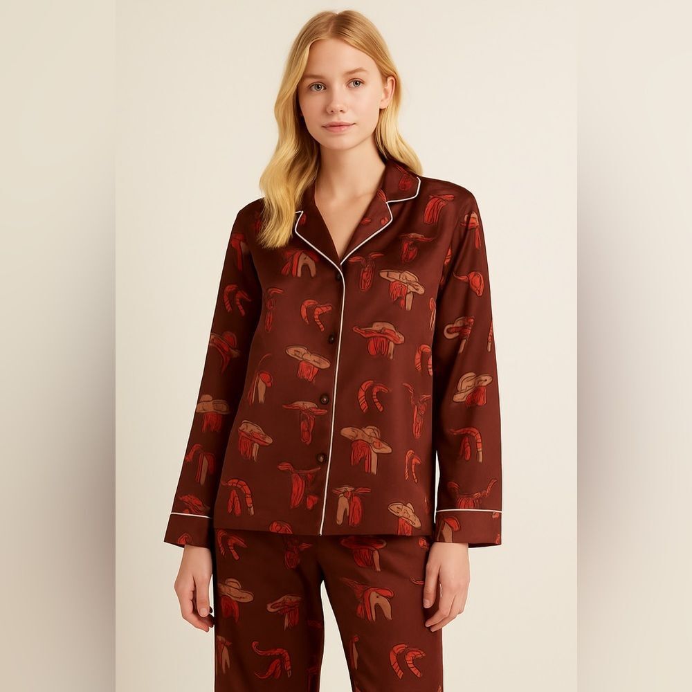 Midnight Bakery Cowboy Print Women's Pajama Set